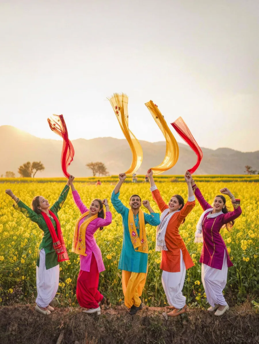 Generated cover illustrating baisakhi harvest dance.