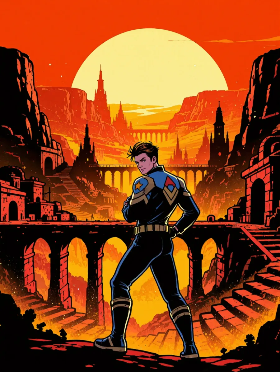 Generated cover illustrating portrait as open-world game key art.