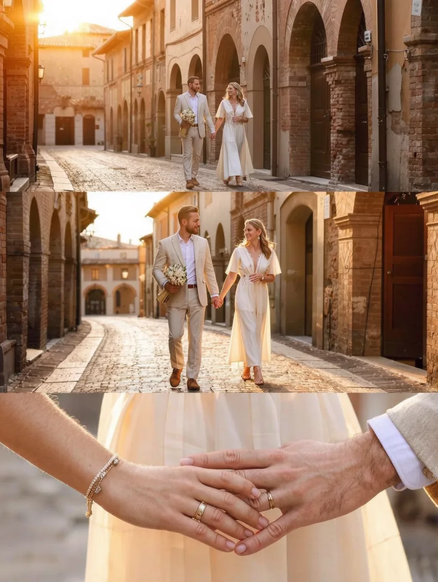 Generated cover illustrating pre-wedding shoot sequence.