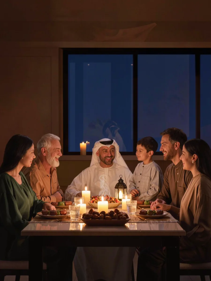Generated cover illustrating ramadan evening meal.