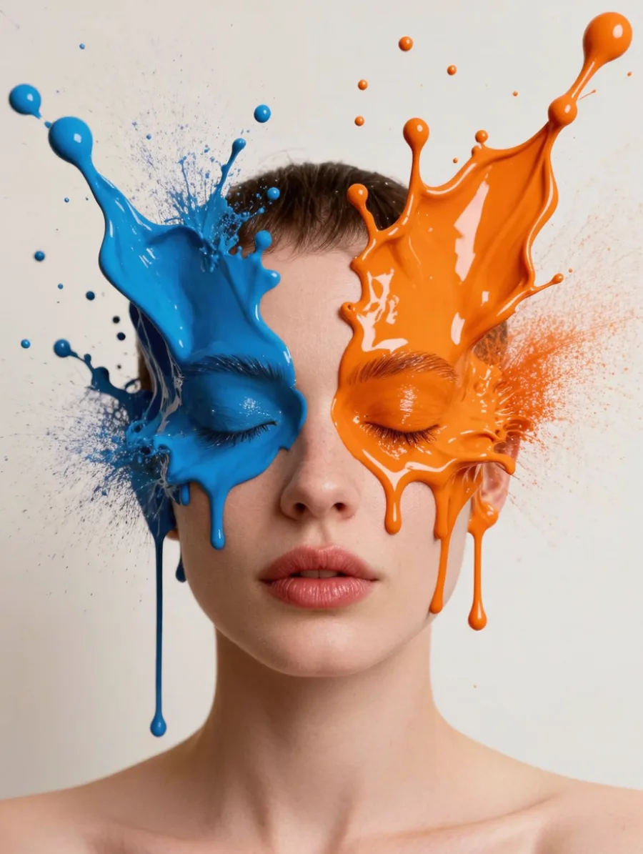 Generated cover illustrating erupt paint behind the subject.