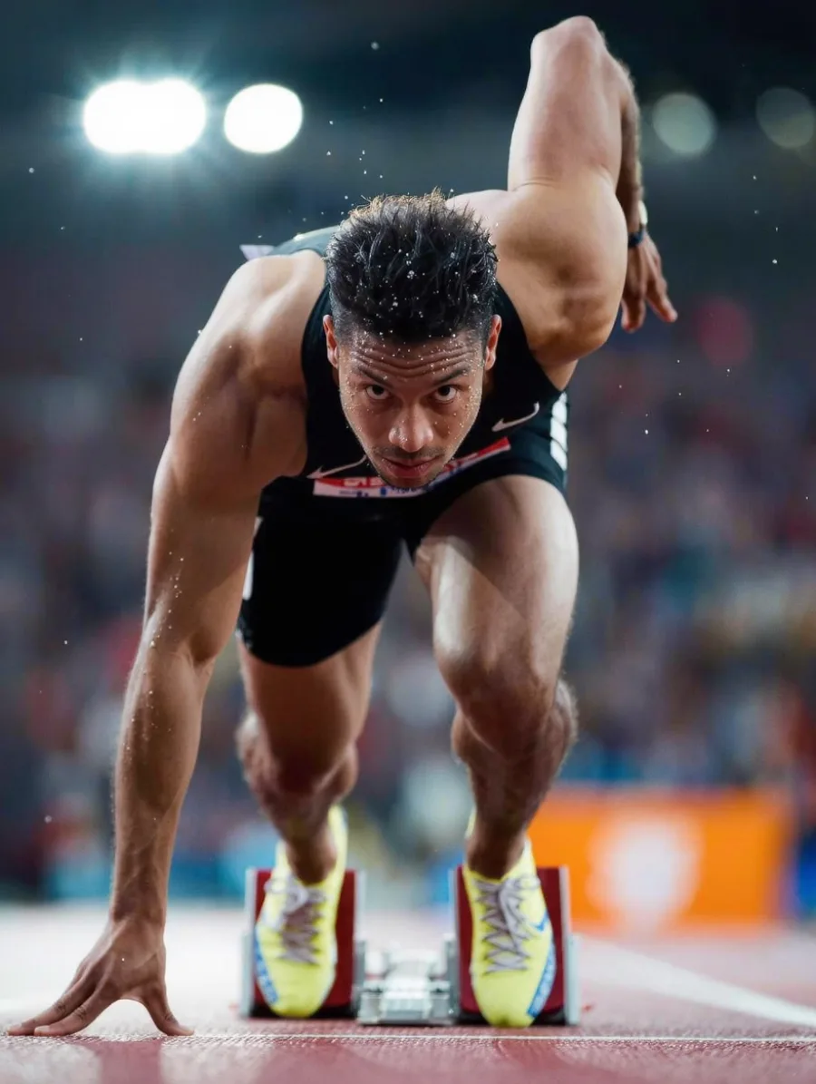 Generated cover illustrating athlete at the decisive moment.