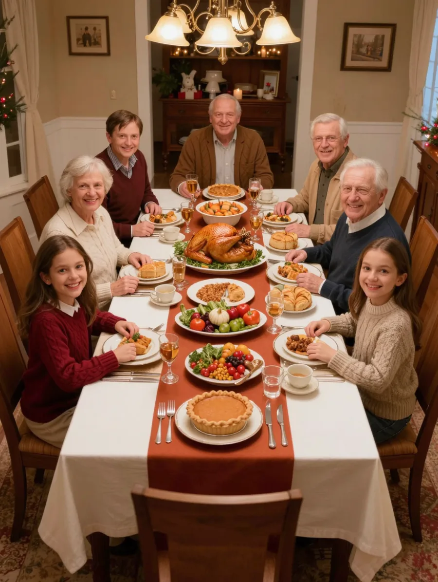 Generated cover illustrating thanksgiving harvest table.