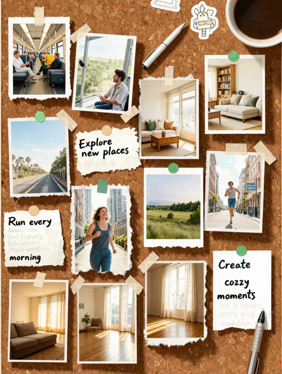 Generated cover illustrating assemble a vision board.
