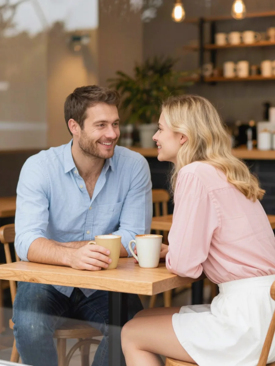 Generated cover illustrating cafe date.