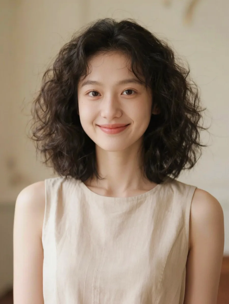 Generated cover illustrating curly hairstyle.