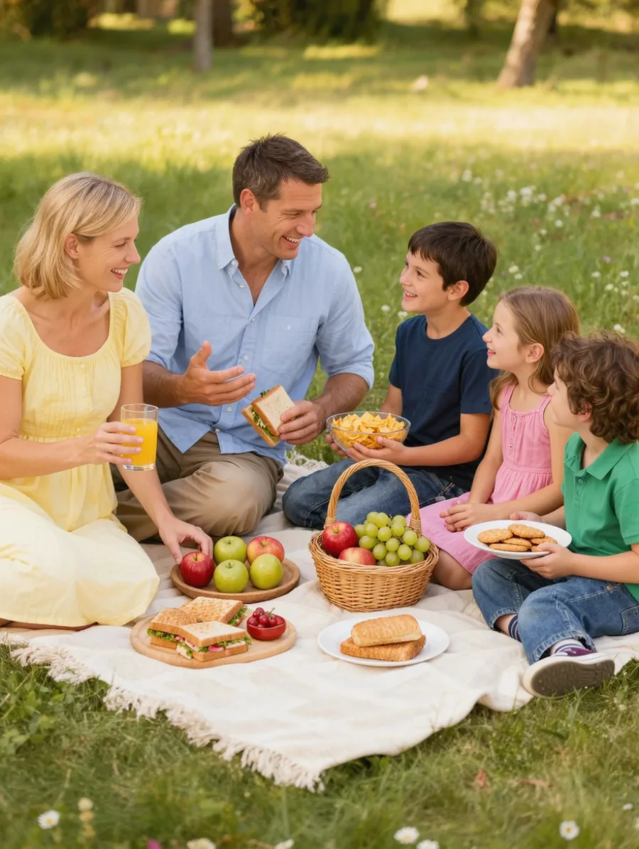 Generated cover illustrating family picnic.