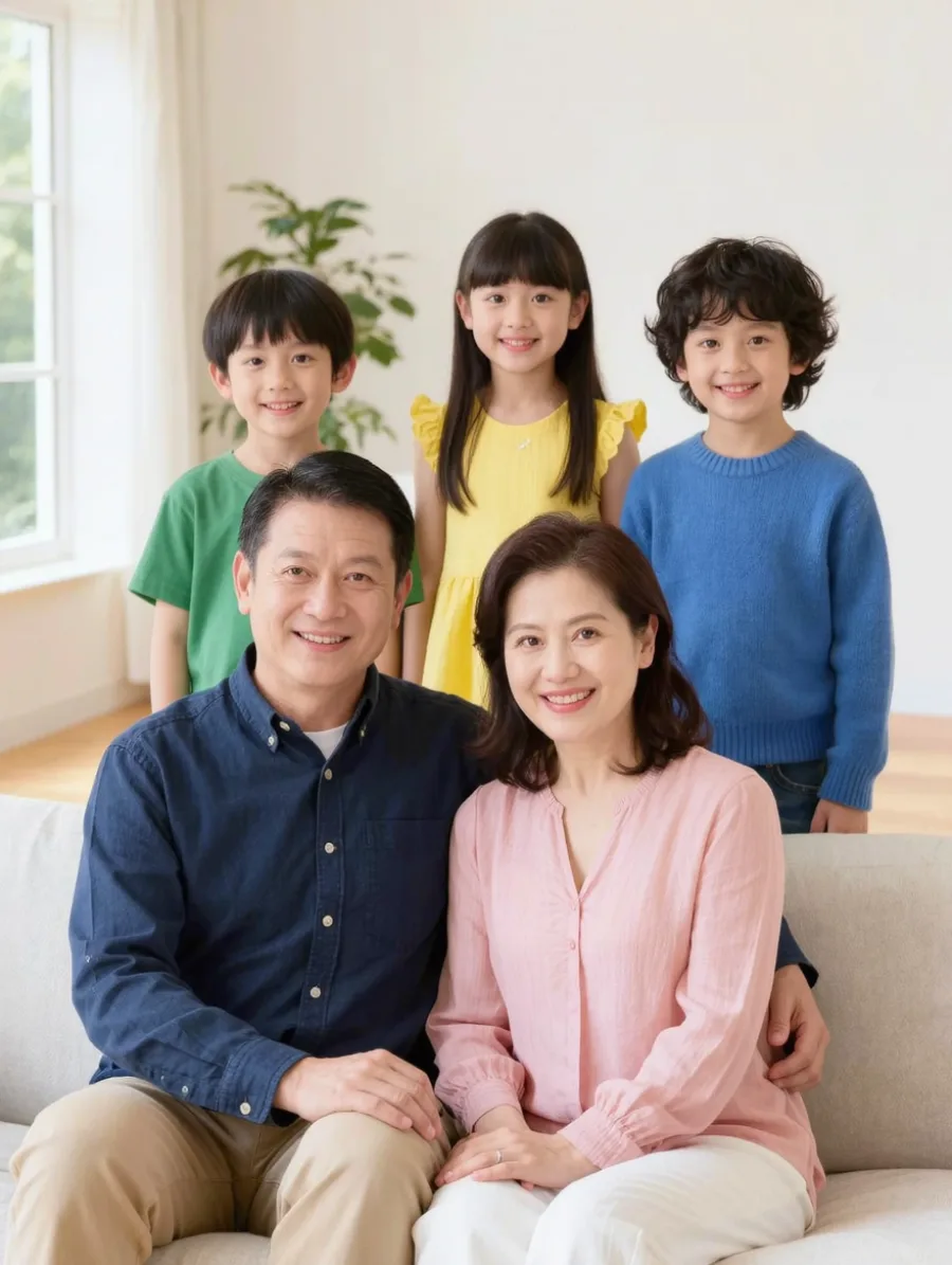 Generated cover illustrating family portrait rows.
