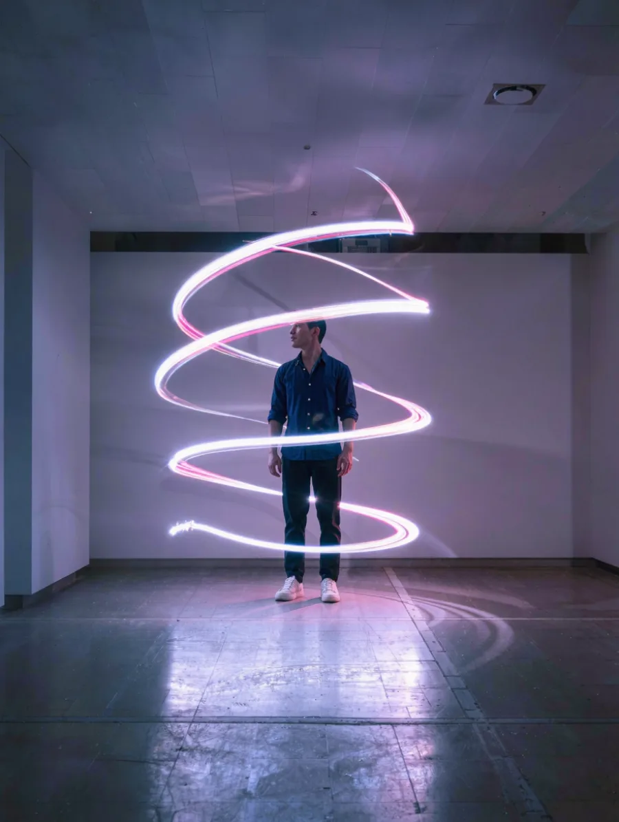 Generated cover illustrating light painting.