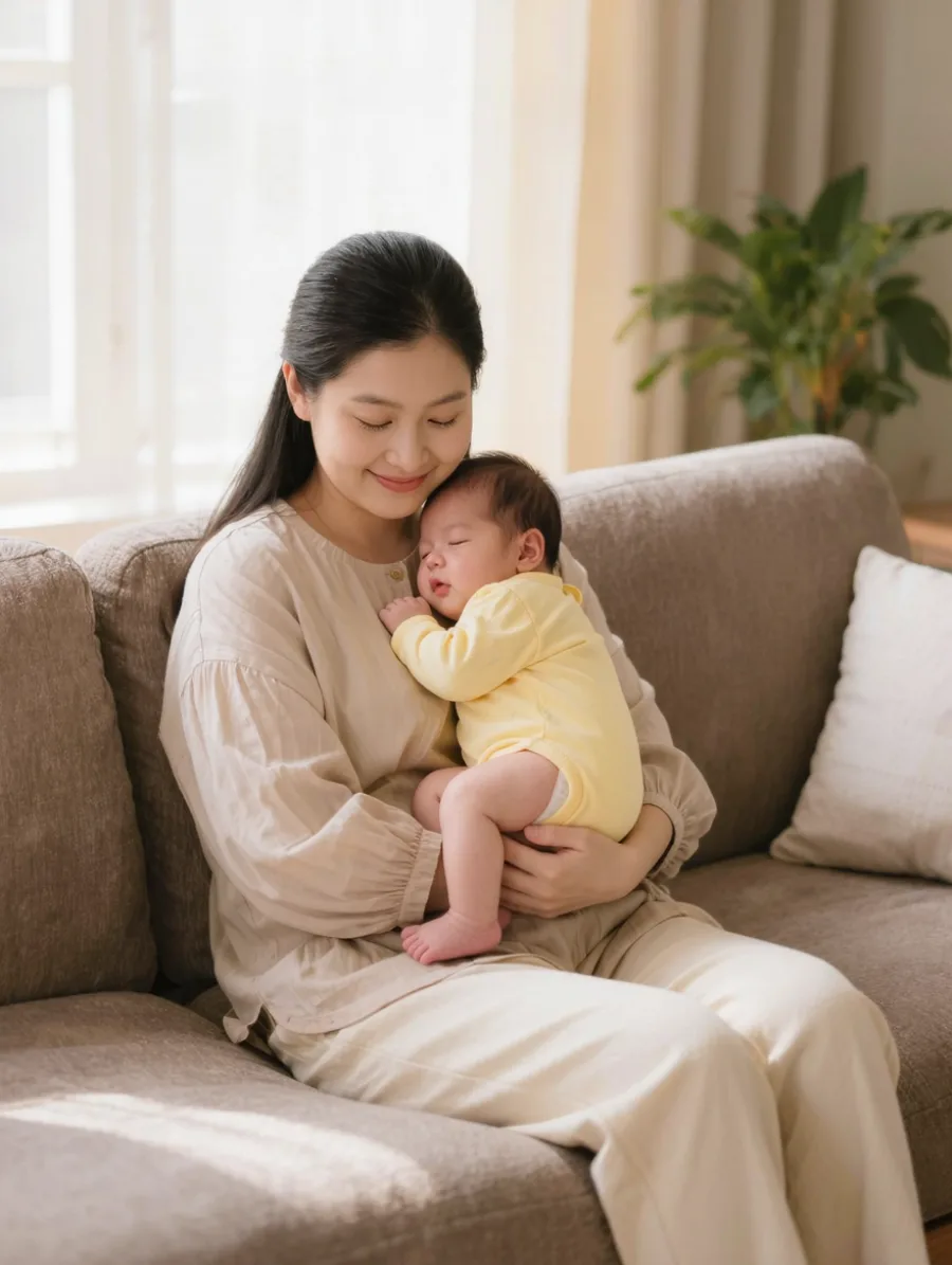 Generated cover illustrating newborn family portrait.