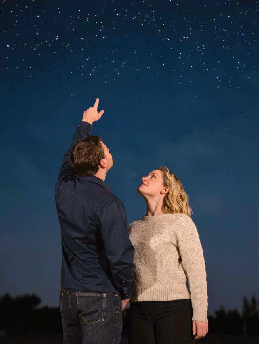 Generated cover illustrating stargazing together.