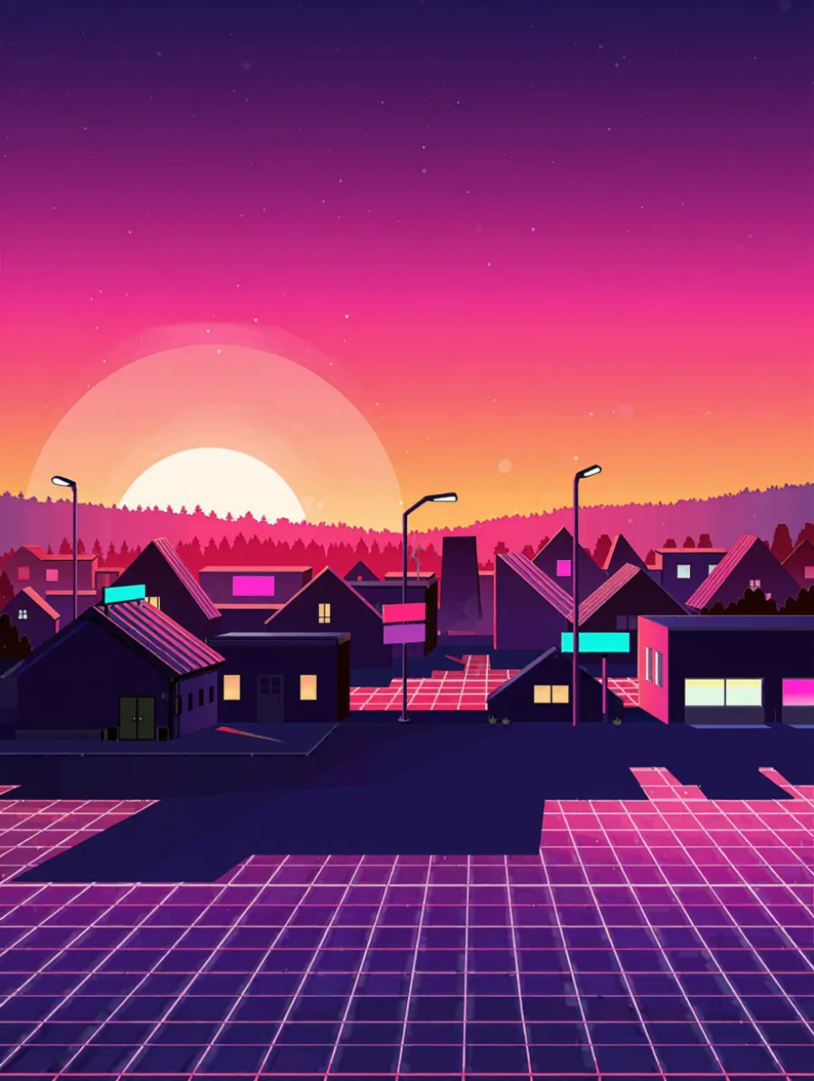 Generated cover illustrating synthwave.