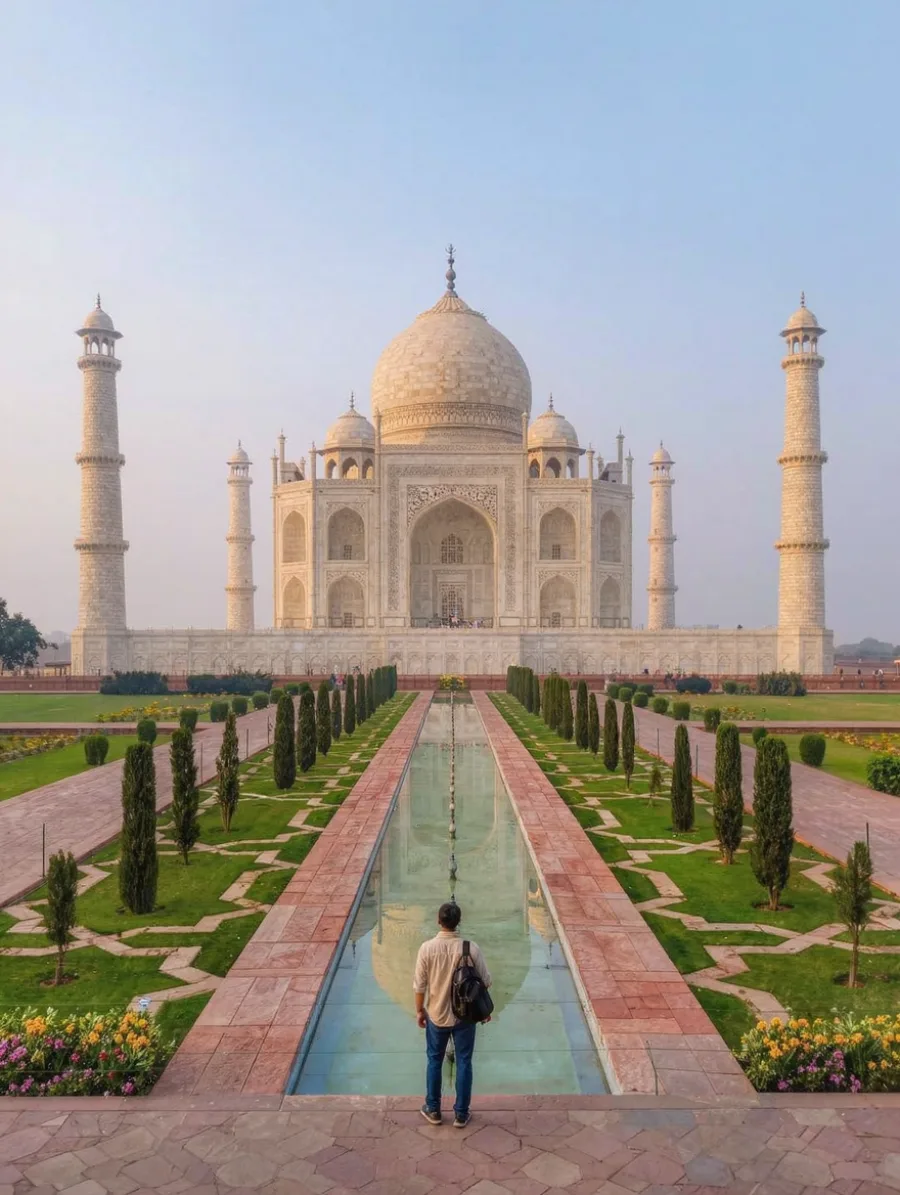 Generated cover illustrating taj mahal portrait.