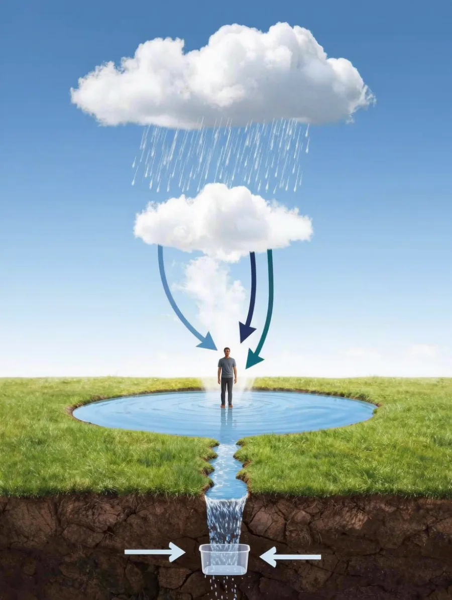 Generated cover illustrating water cycle illustration.